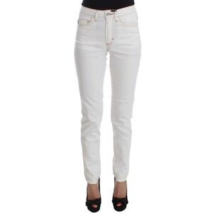 Cavalli White Cotton Blend Slim Fit Women's Jeans